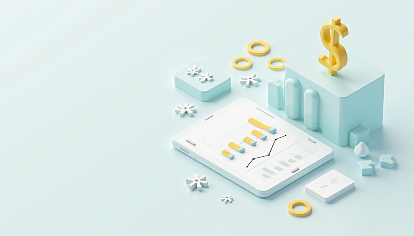 Ilustrație cu elemente cheie care influențează costurile de creare a unui site web, reprezentând complexitatea, designul